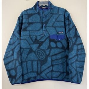Patagonia Synchilla Fleece Snap-T Mens Large Blue Stone Pullover